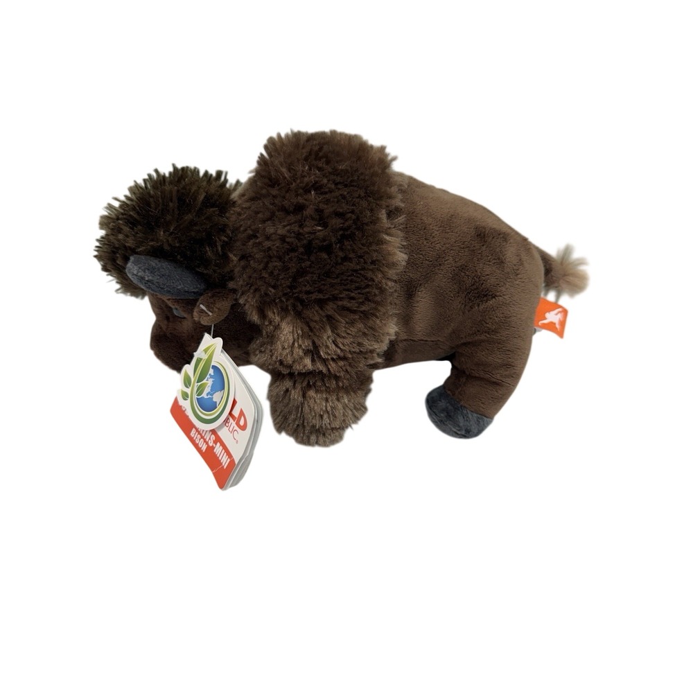 Bison Mini Cuddlekins Plush with Tag by Wild Republic K&M Brown NWT 9"